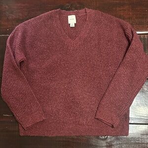 Calvin Klein Women’s Burgundy V-Neck Sweater